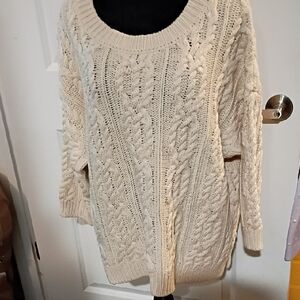 Elegant Cream Cable Knit Sweater